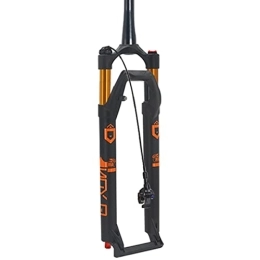 Asiacreate Mountain Bike Fork Asiacreate MTB Suspension Fork 27.5 / 29 Inch Rebound Adjustment 1-1 / 2 Mountain Bike Fork QR 9mm 28.6mm Tapered Remote Lockout Air Front Fork (Color : Gold, Size : 27.5inch)