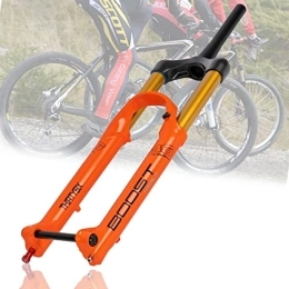 Asiacreate Mountain Bike Fork Asiacreate MTB Suspension Fork For DH AM Rebound Adjustment Disc Brake Thru Axle 110 * 15mm Air Front Fork 160 / 180mm Travel Front Fork For 3.0 Tire (Color : Orange, Size : 27.5'')