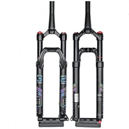 BaiHogi Mountain Bike Fork BaiHogi 27.5 / 29 inch Air Damping Fork, Mountain Bike Suspension Front Forks Tapered Tube Shock Absorber, Thru Axle 15 * 100mm Bicycle Assembly Accessories (Color : Tapered Manual, Size : 27.5 inch)