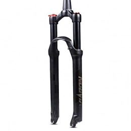 BESTSL Spares BESTSL MTB Suspension Fork, 26 / 27.5 / 29"Mountain Bike Front Fork Bicycle Shock Absorber Air Fork with Damping Adjustment 9mmQR, 26"-Black-Tapered-Manual