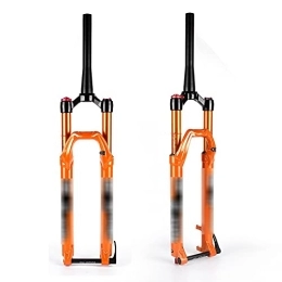 Flyafish Mountain Bike Fork Bicycle Air Fork Mountain Bike Barrel Axle Version Front Fork Damping Tortoise And Hare Rebound 27.5 29 Inch Air Pressure 100 * 15mm fit Mountain Bike (Color : Orange 27.5 Shoulder Cone)
