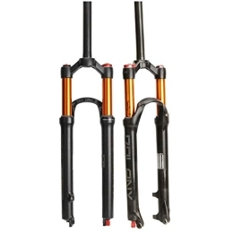 SEESEE.U Mountain Bike Fork Bicycle Fork Mountain Bike Front Suspension Fork Air Mountain Bike Suspension Fork 26 27.5 29 Inch Straight Tube 1-1 / 8" Qr 9Mm Travel 100Mm Manual / Crown Lockout Mtb Forks 1790G Bicycle Cycling, Gold,