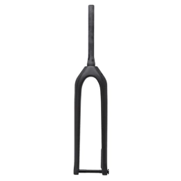 Bicycle Front Fork, 26 27.5 29inch 1‑1/8 Inch Carbon Fiber Bike Rigid Fork Threadless Straight Tube with 110x15mm Skewer for Mountain B