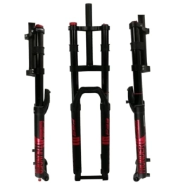 FukkeR Mountain Bike Fork Bicycle Front Fork 27.5 29 In With Damping Mountain Bike Suspension Forks Air Pressure 28.6mm Straight 160mm Travel Thru Axle 15 * 100 Shoulder Control (Color : Black red, Size : 27.5inch)