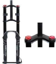 QIANMEI Mountain Bike Fork bicycle shock absorber fork Bicycle Suspension Fork 26 / 27.5 / 29" for Mountain Bike DH Air Double Shoulder Downhill ，Front Fork 1-1 / 8 Thru Axle 15mm Travel 140mm With Damping ( Color : Schwarz , Size :
