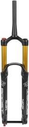 MEGLOB Spares Bicycle shock absorber fork Mountain Bike Suspension Forks Travel 180mm Rebound Adjust Manual Lockout 1-1 / 2'' Tapered Bicycle Front Fork Thru Axle 15x110mm Boost Disc Brake (Color : Gold, Size : 29i