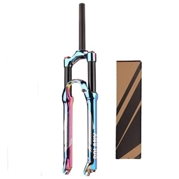 SuIcra Mountain Bike Fork Bicycle Supension Fork Aluminums Alloy MTB Air 27.5 / 29 Inch 120mm Rainbow Supension Air Fork Straight Steerer Vacuum Plated Colorful MTB Bike Front Fork (Size : 27.5")