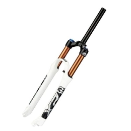 Generic Mountain Bike Fork Bicycle Suspension Fork 26 / 27.5 / 29" for Mountain Bike Double Shoulder Downhill Abseiling Shock Absorber Straight Tube Ultralight Bicycle Shock Absorber, White, 29inch