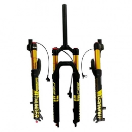 QHY Mountain Bike Fork Bicycle Suspension Fork 27.5" Air Shock AM MTB Bike Fork 29" Remote Lockout Straight Steerer 1-1 / 8" QR 9mm Travel 100mm (Color : Black yellow-RL, Size : 26inch)