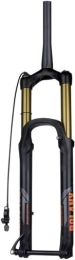 MEGLOB Spares Bike forks Mountain Bike Air Suspension Forks， Travel 160mm XC / AM Bicycle Front Fork Rebound Adjust 1-1 / 2'' Tapered Thru Axle MTB Front Fork (Color : Gold, Size : 29'')