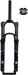MEGLOB Spares Bike forks MTB Air Fork 26 / 27.5 / 29 Inch Mountain Bike Suspension Forks Travel 120mm 1-1 / 8 Straight Disc Brake Bicycle Front Fork ，QR 9mm Manual Lockout (Color : Black, Size : 26'')