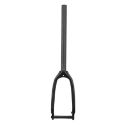 BOROCO Spares Bike Front Fork, Carbon Fiber Front Fork 16 Inches 305 Hard Front Fork with Straight Tube Flat Disc Brake Thru Axle for Mountain Bike Folding Bike 3K Glossy