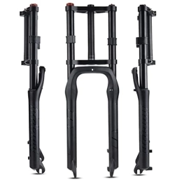 SuIcra Spares Bike Suspension Fork 26，20Inch Double Shoulder MTB Bicycle Fork Snow Beach Bike Fat Fork Straight Tube 140mm Travel Front Fork For DH XC (Size : 26")