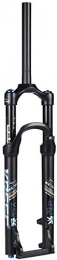 MGE Spares Bike Suspension Forks, 26 1-1 / 8'' Lightweight MTB Bike Mountain Magnesium Alloy Gas Fork Shoulder Remote Control 100mm (Color : A, Size : 27.5 inch)