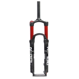 SJHFG Mountain Bike Fork Bike Suspension Forks, Agnesium Alloy Double Chamber Air Pressure Shock Absorber Fork Suspension Mountain Bike Bicycle (Color : Red, Size : 26in)
