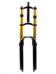 MZPWJD Mountain Bike Fork Bike Suspension Forks DH Downhill Suspension Fork 26 27.5 29 Inch Disc Brake Bicycle Fork MTB 1-1 / 8 1-1 / 2 Mountain Bike Fork 135mm Travel QR With Damping (Color : B-Gold, Size : 26in)