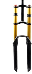 HXJZJ Spares Bike Suspension Forks Mountain Bike Downhill Fork 26 27.5 29inch Hydraulic Suspension Fork Rappelling Bicycle Oil Fork With Damping Disc Brake MTB DH / AM / FR 1-1 / 8" 1-1 / 2" QR Travel 135mm, A-Gold-27.5in