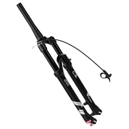 MabsSi Mountain Bike Fork Black Bicycle Air Fork 26 27.5 29 Mountain Bike Front Fork Suspension Plug With Rebound Damping Magnesium Alloy(Size:29ER, Color:TAPERED REMOTE LOCKOUT)