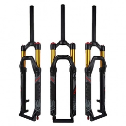 BOLANY Mountain Bike Fork BOLANY Air MTB Suspension Fork 26 / 27.5 / 29, Rebound Adjust Straight Tube 28.6mm QR 9mm Travel 120mm Manual / Crown Lockout Mountain Bike Forks, Ultralight Gas Shock XC Bicycle-Black Gold, 29