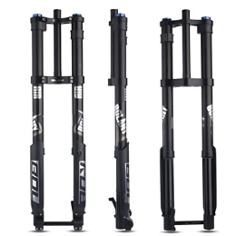 BOLANY Spares BOLANY Downhill Mountain Bike Air Suspension Front Fork Double Shoulder Inverted Aluminum Alloy Thru-Axle Boost Spacing 15 * 110mm Fork Fit for Disc Brake 26 / 27.5 / 29 Inch Tire (Straight Steerer)