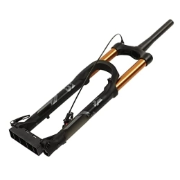 BOLORAMO Mountain Bike Fork BOLORAMO Bike Front Fork, Good Locking Control 27.5in 175mm Aluminum Alloy Bike Damping Suspension Fork Gold Tapered Steerer High Strength for Replacement