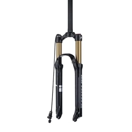 Boxkat Mountain Bike Fork BOXKAT Bicycle Air Front Fork Straight Tube， Manual Lockout Remote Lockout Magnesium Alloy 26 / 27.5 / 29" Mountain Bike Suspension Forks (Color : Gold Tube, Size : 27.5 INCH_REMOTE)