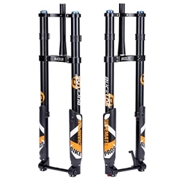 BUCKLOS Spares BUCKLOS Fat Tire 5.0 26 inch Air Electric Mountain Bike Inverted Suspension Fork, Thru Axle 15 * 150mm 180mm Travel Rebound Adjustment Tapered Front Forks, for Snow Beach E-Bike MTB