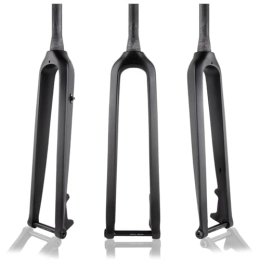DFNBVDRR Spares Carbon Fiber Mountain Bike Fork 26 / 27.5 / 29inches MTB Rigid Fork 1-1 / 2'' Tapered Tube Thru Axle 15x100mm Disc Brake Fork (Color : Matte Black, Size : 27.5in)