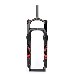 CEmeLi Mountain Bike Fork CEmeLi Bike Fat Fork Fit 4.0" Tire 20 26 inch Aluminum Alloy Mountain Bicycle Air Fat Fork Straight Tube 1-1 / 8" Travel 100mm QR 9mm Disc Brake (Red 20 inch)