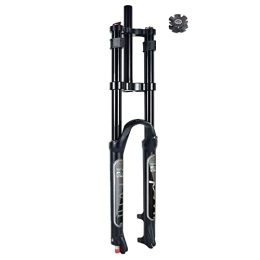 CEmeLi Spares CEmeLi Downhill Mountain Bike Suspension Fork 26 27.5 29 Inch Travel 160mm Air Fork Rebound Adjust Double Shoulder With Lockout Function Bicycle Shock Absorber (Black 27.5 inch)