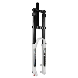 CEmeLi Spares CEmeLi Downhill Mountain Bike Suspension Fork 26 27.5 29 Inch Travel 160mm Air Fork Rebound Adjust Double Shoulder With Lockout Function Bicycle Shock Absorber (White 29 inch)