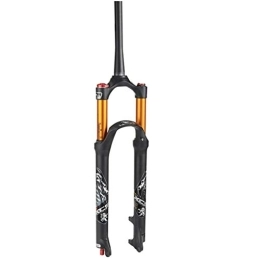 CEmeLi Spares CEmeLi Mountain Bike Bicycle Aluminum Alloy Air Fork 26 / 27.5 / 29 Inch, Shoulder Control Shock Absorber Suspension Fork Black Gold (Gold Tapered Manual Lockout 27.5)