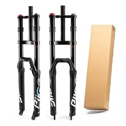 CEmeLi Mountain Bike Fork CEmeLi Mountain Bike Suspension Fork 27.5 29 Inch 1-1 / 8'' Straight Tube Travel 130mm Air Fork QR 9mm Double Shoulder Manual Lockout Bicycle Shock Absorber (Black 27.5inch)