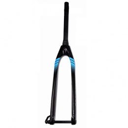 CHICTI Mountain Bike Fork CHICTI 26-inch Thru-axle MTB Front Fork, Full Carbon Fiber Disc Brake Straight Tube Hard Fork (Color : Blue, Size : 27.5inch)