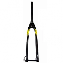 CHICTI Mountain Bike Fork CHICTI Bicycle Front Fork, Thru-axle Version Straight Tube Hard Fork, Suitable For 26 / 27.5 / 29inch MTB Bicycle (Color : Yellow, Size : 26inch)