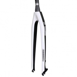 CHP Mountain Bike Fork CHP Front Fork, Bicycle Hard Fork, 26 Inch Disc Brake Cone Full Carbon Front Fork, Suitable For Mountain Bike (Color : White, Size : 27.5inch)