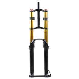 FMOPQ Spares Cycling Suspension Mountain Bike Fork 26 27.5 29 Inch DH Bicycle Suspension Fork Travel 130mm Air Damping 1-1 / 8" 1-1 / 2" Disc Brake Fork Thru Axle 15mm (Gold B)
