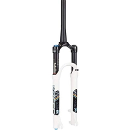 LSRRYD Mountain Bike Fork Cycling Suspension MTB Double Chamber Suspension Fork, Cycling Air Fork 26" / 27.5 / 29 Inch Aluminum Alloy Disc Brake Damping Adjustment Cone Tube 1-1 / 8" Travel 100mm ( Color : White , Size : 27.5inch )