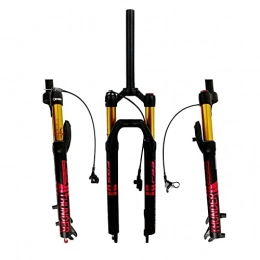 FCXBQ Mountain Bike Fork Damping Mountain Bike Front Fork Bicycle Fork For Disc Brakes Cable Control Hub 120Mm Straight Tube Wire control, Red, 27.5