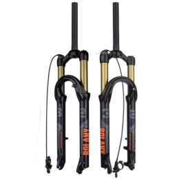 DHNCBGFZ Mountain Bike Fork DHNCBGFZ MTB Suspension Fork 27.5 29 Inch 100mm Travel Straight Tube Remote Lock Magnesium Alloy Mountain Bicycle Fork QR 9mm XC / AM Mountain Bike Front Fork (Color : Orange, Size : 27.5")