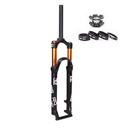 MabsSi Mountain Bike Fork Disc Brake MTB Air Fork 26 27.5 29 Inch, Pneumatic Front Fork Travel 120mm Bicycle Fork Suspension QR 9mm Mountain Bike Forks Accessories(Size:26INCH, Color:STRAIGHT-ML)