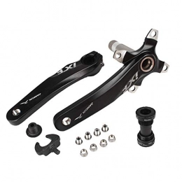 DIYARTS Bicycle Crankset Crank Arm Suitable for MTB BMX Road bike with The Thread Width of 68-73mm (Black with centreal axis)