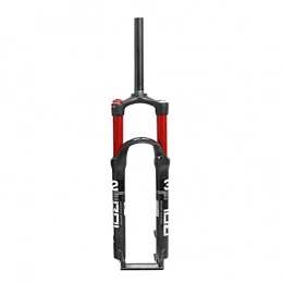 QIANGU Mountain Bike Fork Double Air MTB Suspension Fork 26 / 27.5 / 29 inch Mountain Bicycle Front Forks Straight Tube 1-1 / 8" Rebound Adjustment Travel 100mm QR 9mm Disc Brake for 1.5-2.45" Tires ( Color : Red , Size : 26 inch )