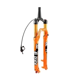 Dunki Spares Dunki Air Suspension Fork 27.5 / 29” Mountain Bike Forks Remote Lockout Disc Brake QR 9mm Travel 100mm 1-1 / 8”Straight Rebound Adjust For XC AM Bicycle (Orange 27.5")