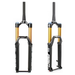 DYSY Mountain Bike Fork DYSY 27.5 29 Inch Mountain Bike Front Fork, Aluminum Alloy 1-1 / 2" Conical Tube Steerer Travel 160mm MTB Bicycle Fork Manual Locking Axle 15 * 110mm (Color : Gold, Size : 29 inch)