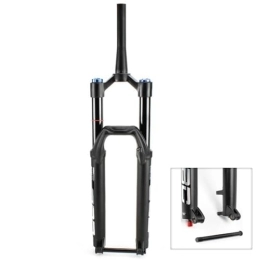 DYSY Mountain Bike Fork DYSY MTB Bicycle Air Fork 27.5 Inch 29 ER, Travel 160mm Magnesium Alloy 1-1 / 2" Conical Tube Steerer Mountain Bike Forks Axle 15 * 110mm (Color : Black, Size : 29 inch)