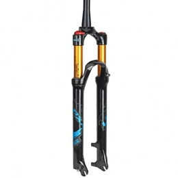 DZGN Spares DZGN Mountain bike suspension fork 26 27.5 29 inch travel 100mm air fork cone tube 1-1 / 2"XC bicycle QR hand control remote control MTB, A-Blue, 27.5in