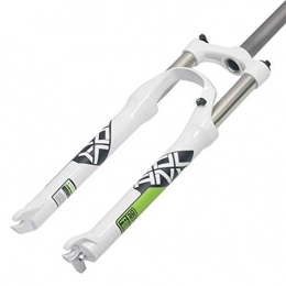 DZGN Mountain Bike Fork DZGN MTB Bicycle Suspension Fork 26 27.5 29 Inch Bicycle Fork Straight 1-1 / 8"Disc Brake QR Wheel Hand Control, White, 26in