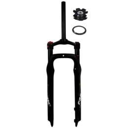FukkeR Spares Electric Mountain Bike Fat Suspension Forks 1 1 / 8 Straight Steering Tube Snow Bicycle Front Fork 26 Inch For 4.0 Tire Spread 135mm 9mm QR 125mm Travel (Color : Black matte, Size : 26inch)