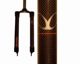 CarbonCycles Mountain Bike Fork eXotic Carbon Rigid Bike Fork for 24 Inch Wheel, Sleek Disc Brake Specific 24in